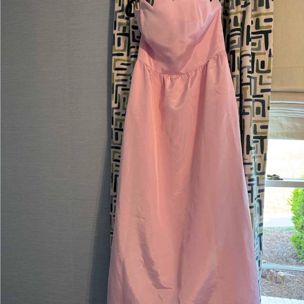 Elegant Pink Strapless Gown Bridesmaid dress